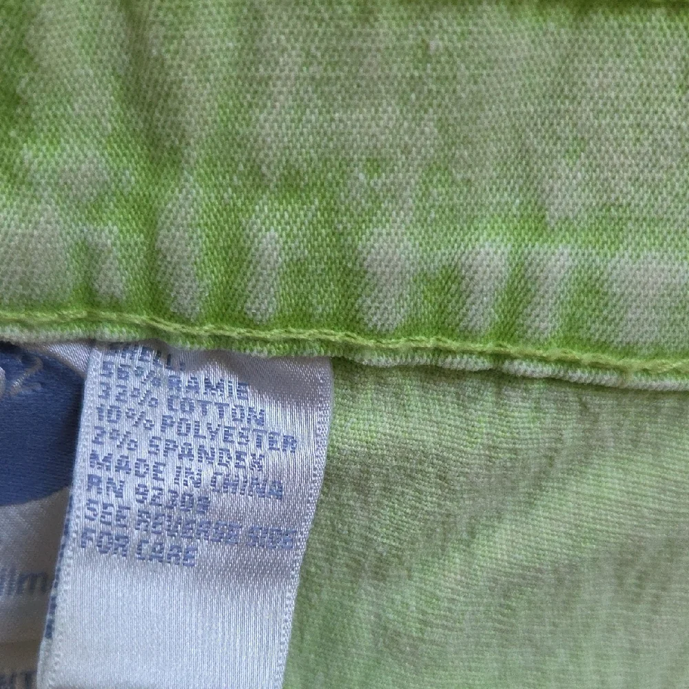 Diane Gilman Light Green Fabric Jeans With Decoration. - Picture 6 of 8